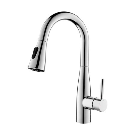 KIBI Bari Single Handle Pull Down Kitchen & Bar Sink Faucet, Chrome KKF2015CH
